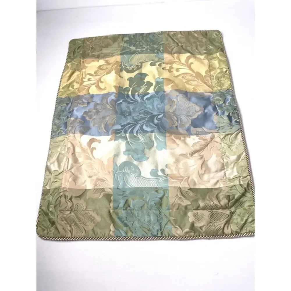 JCPenney Standard Pillow Sham Pair 21x27 Jacquard Hollywood Regency Blue Green